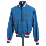 Les Cocker's England 1966 FIFA World Cup tracksuit top and bottoms, the blue jacket embroidered with