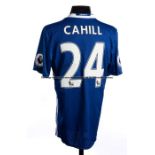 Gary Cahill signed blue Chelsea FC No.24 match jersey season 2016-17, short-sleeved, Premier