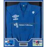 Kerry Dixon signed Chelsea FC match/training tracksuit top, Umbro Chelsea Collection numbered No.
