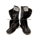 Carlos 'Escopeta' Monzon fight worn boxing boots from his South American middleweight title fight