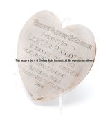 Lester Piggott's 2001 award from the Variety Club of Great Britain, flat heart-shaped silver plaque,