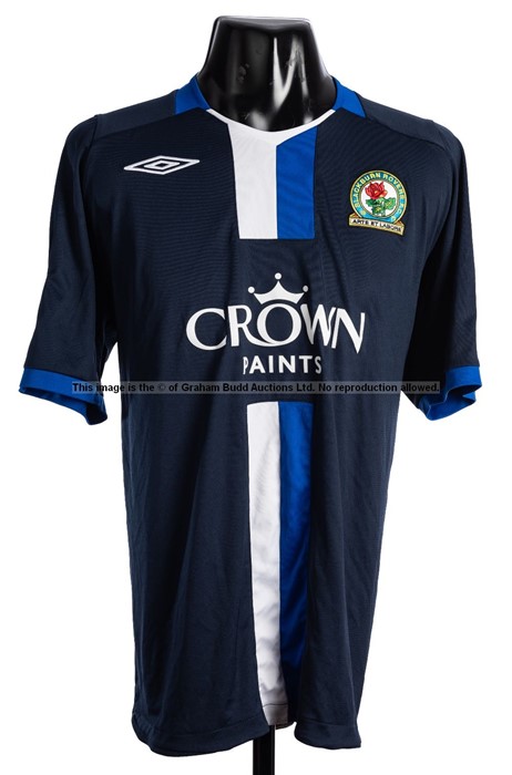 Nikola Kalinic navy blue Blackburn Rovers No.22 away jersey 2009, short-sleeved, Premier League