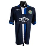 Nikola Kalinic navy blue Blackburn Rovers No.22 away jersey 2009, short-sleeved, Premier League