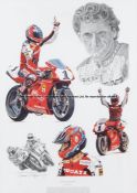 Carl Fogarty signed racing photograph, signed in black marker pen, limited edition photo No.147/1,