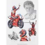 Carl Fogarty signed racing photograph, signed in black marker pen, limited edition photo No.147/1,