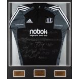 Signed rugby shirt: The Nobok Challange, Johnno vs Jonah, 4th June 2005, mounted with player