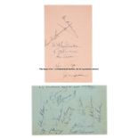 Autographs of the 1948 Australian cricket touring team to England, In ink on two pages from an