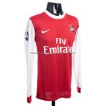 Andrey Arsharvin Arsenal FC red & white No.23 home jersey season 2010-11, match issue, long sleeved,