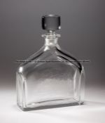 An Orrefors British Championship Open 1978 limited edition glass decanter, the body etched with