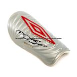 John Terry signed shin pad, by Umbro in silver, signed in black marker