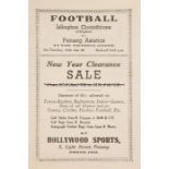 Penang Asiatics v Islington Corinthians FC match programme, 11th January 1938, Victoria Green,