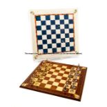 Real Madrid chess set by AS, wooden chess board, corners bearing Real Madrid's club crest, with