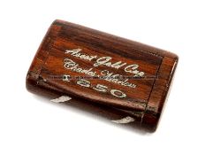 Victorian wooden snuff box presented to the jockey Charlie Marlow for winning the Gold Cup at