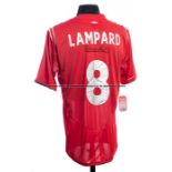 Frank Lampard signed England 2004-05 red replica away jersey, short sleeved with England badge,