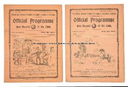 Two Tottenham Hotspur home programmes season 1913-14, Preston North End 7th March & Newcastle United