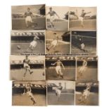 12 b&w press photographs of Cardiff City players circa 1956/57, individual 12 x 8 in. portraits