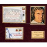 England 1966 World Cup winners signed framed montage, comprising a First Day Cover signed by 10 of