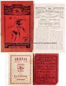 Collection of Arsenal programmes and handbooks, programmes including a pre-war 1936-37, 14 x 1946-47