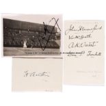 1930s tennis autographs, comprising the 1933 Australian Davis Cup team in on a page removed from