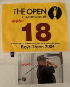 Todd Hamilton signed golf flag from the 2004 Open at Royal Troon, signed in red marker pen by the