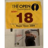 Todd Hamilton signed golf flag from the 2004 Open at Royal Troon, signed in red marker pen by the