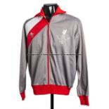 Liverpool FC 1987 Littlewoods Cup Final official players grey & red tracksuit top v Arsenal played