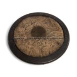 Spalding Vintage wooden and iron ringed discus, bearing an incised signature of Tom Lieb, the