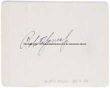 The autograph of the golfer Robert (‘Bobby’) T. Jones, in ink on a page removed from an album, dated