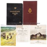 Group of Goodwood racecards, including small group of five early-style cards dating between 1921 and