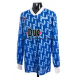 AJ Auxerre blue-patterned No.17 away jersey season 1993-94, long-sleeved Arsenal did not play