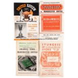 Manchester United programmes, comprising aways at Stoke, Everton & Derby 1950-51; Newcastle 1951-52;