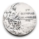 Los Angeles 1932 Olympic Games silver second place prize medal, designed by Prof. Giuseppe Cassiolo,