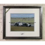 Ray Goldsbrough (contemporary) STIRLING MOSS – 1955 BRITISH GRAND PRIX AT AINTREE signed by the