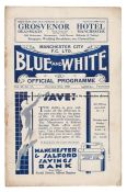 Manchester City v Grimsby Town programme 25th October 1930