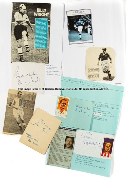 Complete set of England football team autographs, 1950 Brazil World Cup Finals, comprising all those