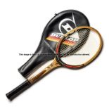John McEnroe signed tennis racquet, wooden framed Dunlop Maxply McEnroe, signed in black marker,