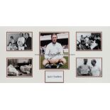 Jack Charlton signed framed photo montage, comprising a signed colour photograph, mounted together
