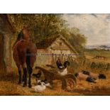 John Frederick Herring, Jnr. (British, 1815-1907) FARMYARD SCENE oil on canvas, signed J.F. Herring,