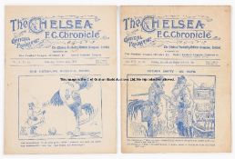 Two Chelsea v Tottenham Hotspur programmes, the first a combined issue 12th & 13th April 1913 also