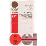 Tokyo 1964 Olympic Games programme and ticket for the volleyball competition, very good condition (