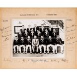 Multi-signed photograph of the Australian cricket team, 1953 'Coronation Tour', b&w team study,