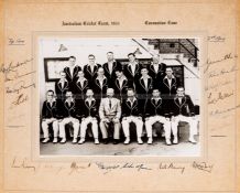 Multi-signed photograph of the Australian cricket team, 1953 'Coronation Tour', b&w team study,