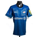 Dominic Day Saracens Special Edition Derby Day No.5 blue away jersey v Harlequins, played at