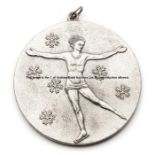 St Moritz 1928 Winter Olympic Games commemorative medal, in white metal, designed obverse &