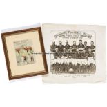 Linen gentlemen's handkerchief portraying team photograph of 1930 F.A. Cup holders Arsenal, image in