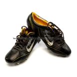 Jermain Defoe signed match-worn Nike football boots, season 2003-04, signed in silver marker pen