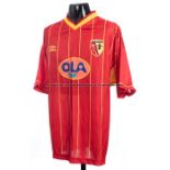 Jose-Karl Pierre-Fanfan red RC Lens No.24 jersey from the UEFA Cup semi-final, 1st Leg, v Arsenal