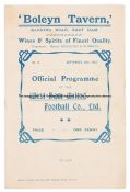 West Ham United v Tottenham Hotspur programme 18th September 1915, London Football Combination