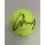 Six tennis balls signed by male legends of the sport, comprising Sir Andy Murray, Boris Becker,