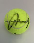 Six tennis balls signed by male legends of the sport, comprising Sir Andy Murray, Boris Becker,